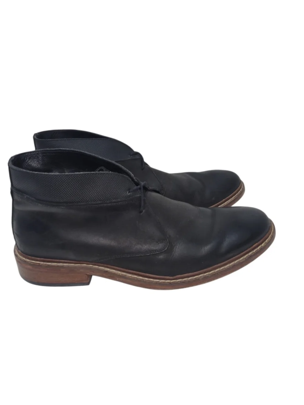 Cole Haan Men's Black Colton Chukka Lace-Up Leather Boots Style C20111 Size 9.5M